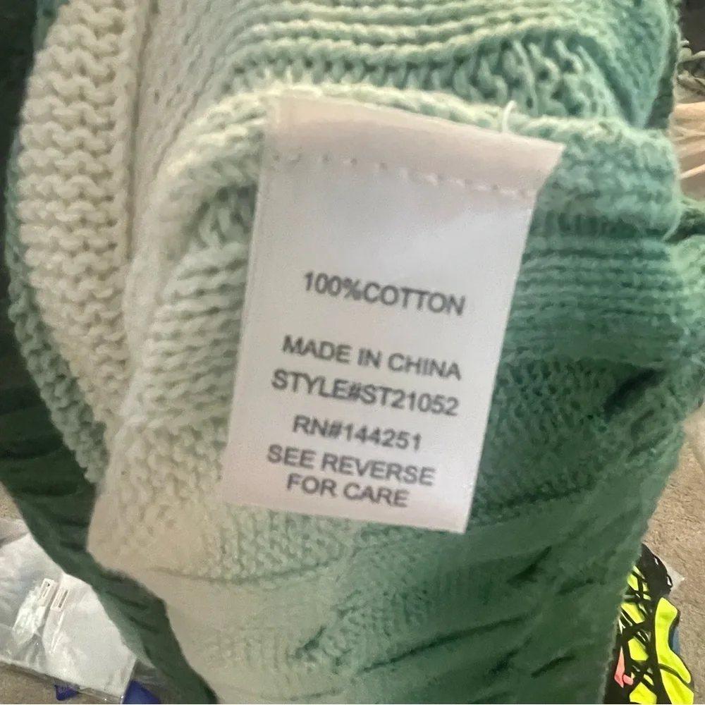 Sincerely Jules Green Ombre Cable Knit Sweater
